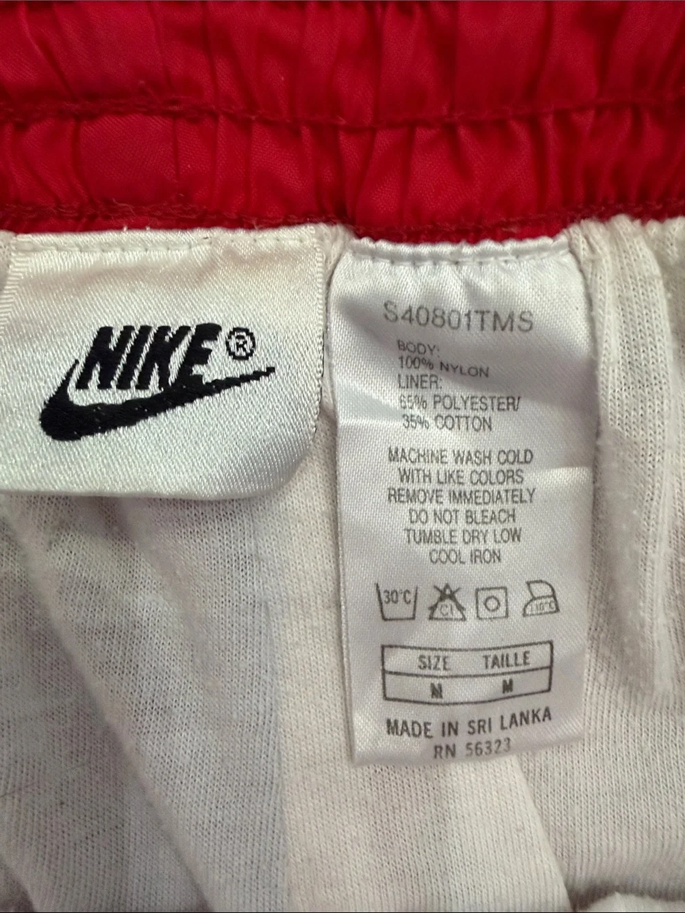 Nike Vintage Men's Red Athletic Track Pants